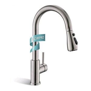 NEW Kicimpro Kitchen Faucet Pull Down Sprayer Single Handle Brushed Nickel